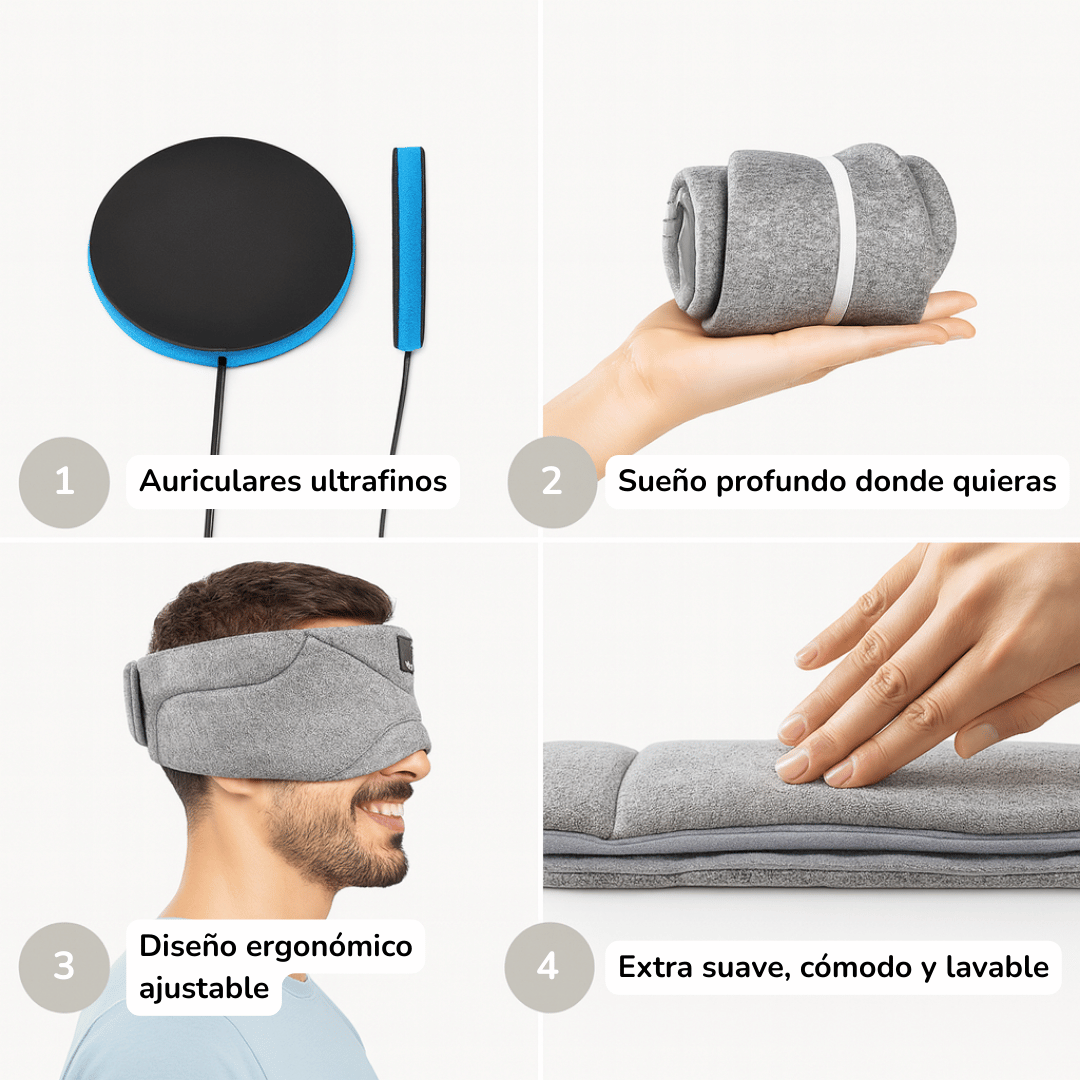 Sleesy Band Pro- Antifaz con Auriculares Extraplanos